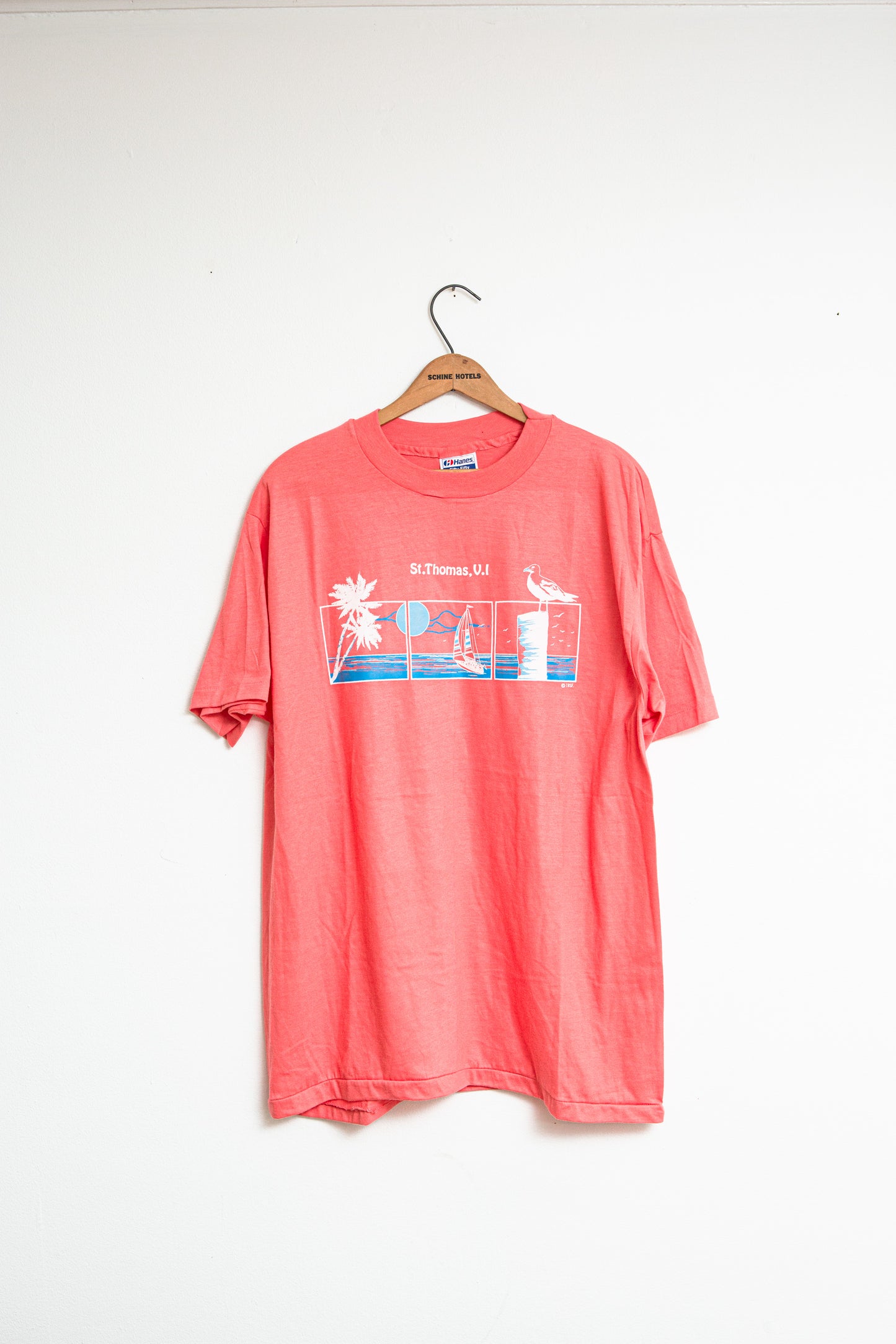 St.Thomas, V.I. T-shirt - Coral | Hanes