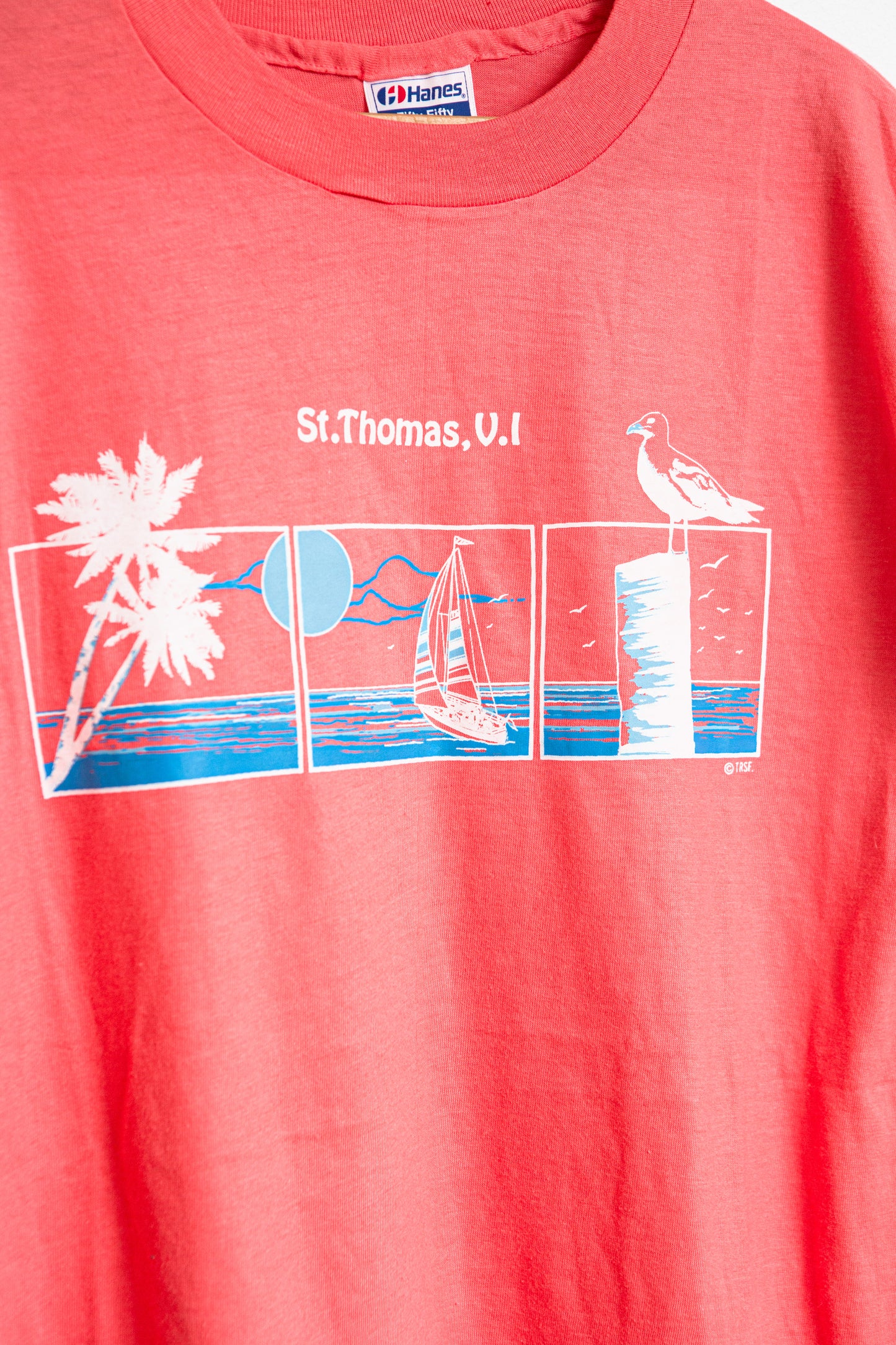 St.Thomas, V.I. T-shirt - Coral | Hanes