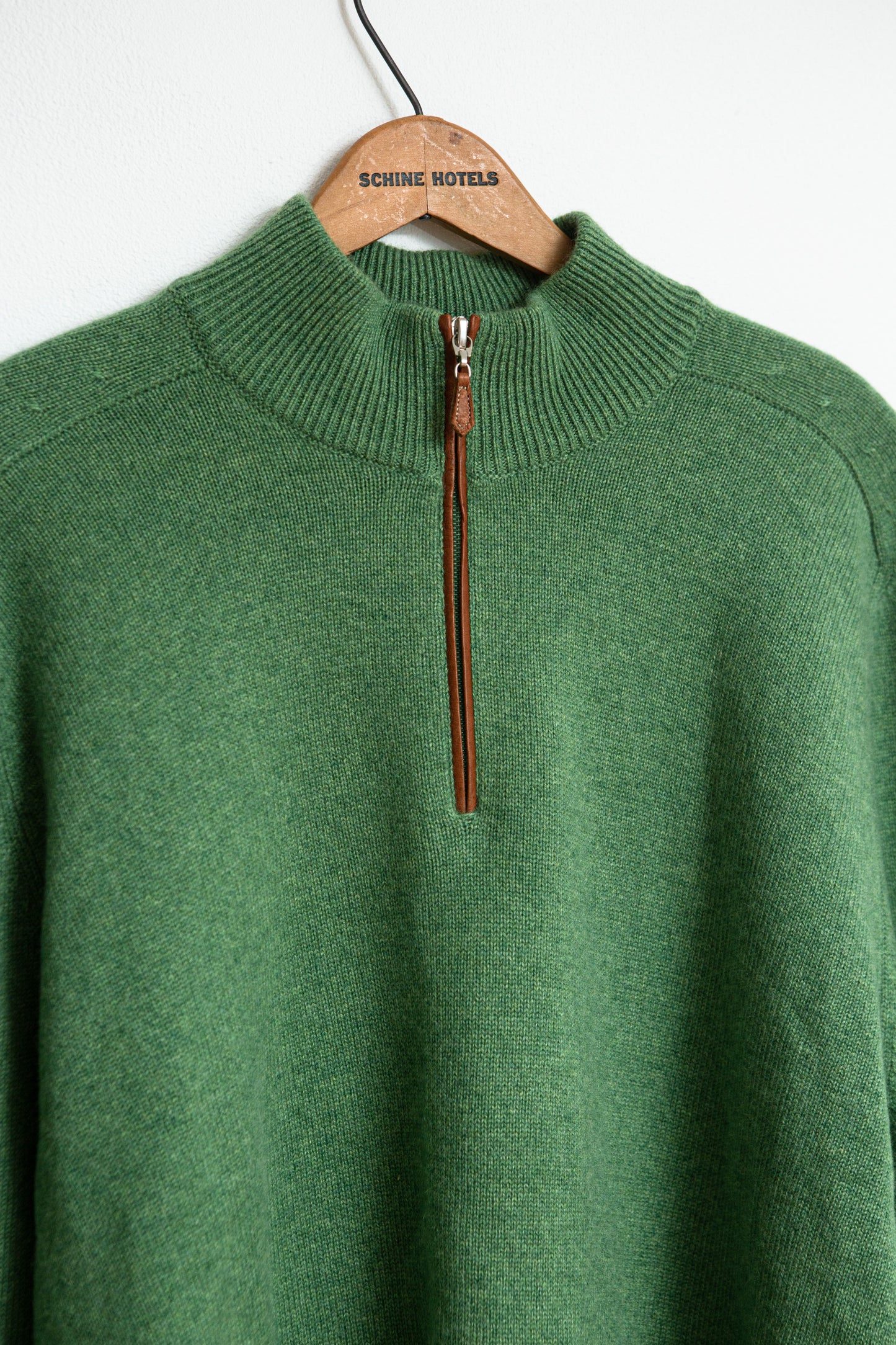 Brunello Cucinelli | 1/4 Zip green cashmere sweater
