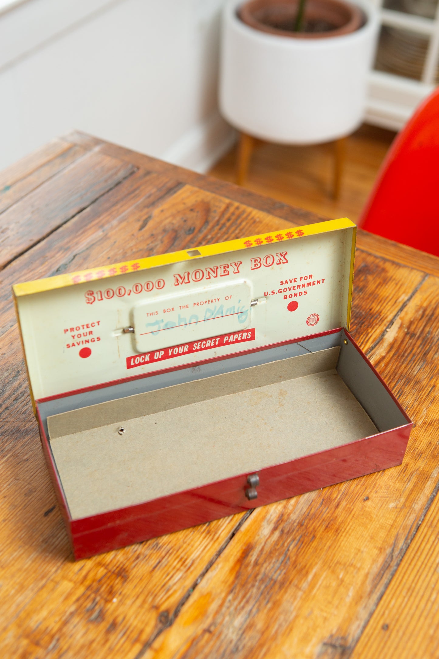 Vintage Tin $100,000 Money Box for ‘Secret Papers’