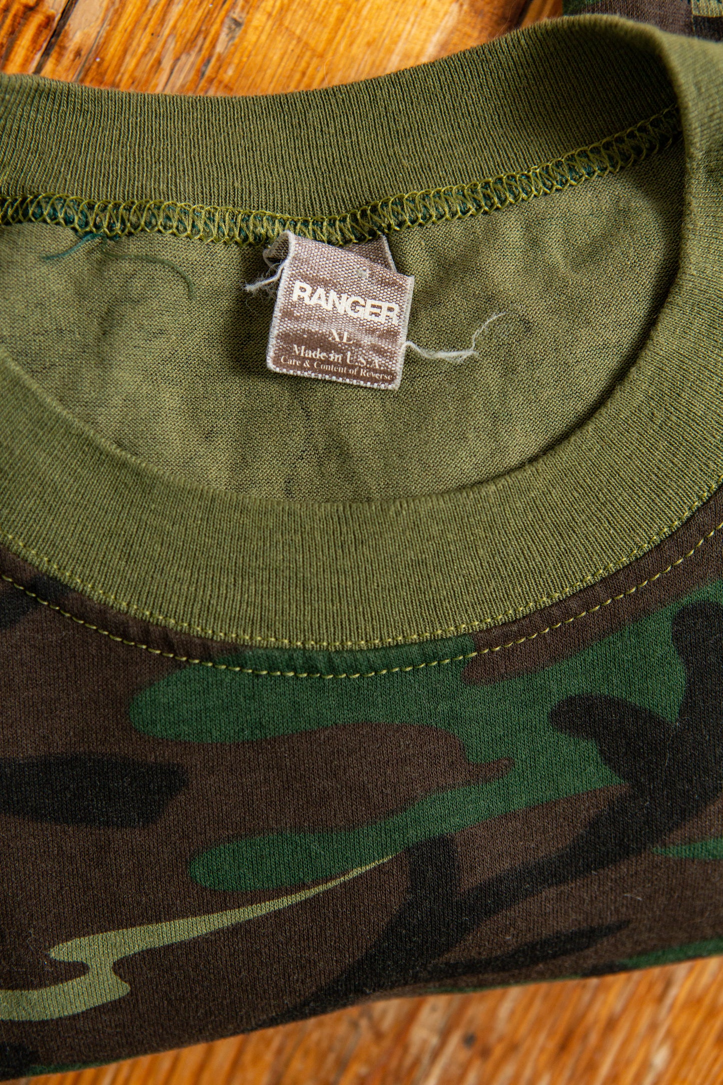 Vintage Single Stitch Ranger Camouflage T-shirt Size XL